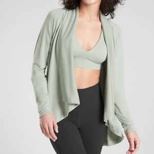 ATHLETA LONG SLEEVE NIRVANA WEAR TWO WAYS WRAP CARDIGAN